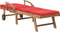 vidaXL - Ligbed - met - kussen - massief - teakhout - rood