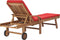 vidaXL - Ligbed - met - kussen - massief - teakhout - rood