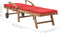 vidaXL - Ligbed - met - kussen - massief - teakhout - rood