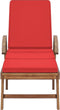 vidaXL - Ligbed - met - kussen - massief - teakhout - rood