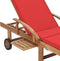 vidaXL - Ligbed - met - kussen - massief - teakhout - rood