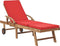 vidaXL - Ligbed - met - kussen - massief - teakhout - rood