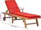 vidaXL - Ligbed - met - kussen - massief - teakhout - rood