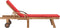 vidaXL - Ligbed - met - kussen - massief - teakhout - rood
