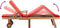 vidaXL - Ligbed - met - kussen - massief - teakhout - rood