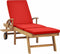 vidaXL - Ligbed - met - kussen - massief - teakhout - rood