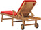 vidaXL - Ligbed - met - kussen - massief - teakhout - rood
