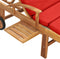 vidaXL - Ligbed - met - kussen - massief - teakhout - rood