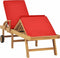 vidaXL - Ligbed - met - kussen - massief - teakhout - rood