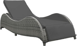 vidaXL - Ligbed - met - kussen - poly - rattan - antraciet