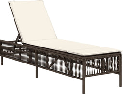 vidaXL - Ligbed - met - kussen - poly - rattan - bruin