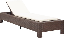 vidaXL - Ligbed - met - kussen - poly - rattan - bruin