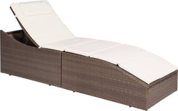 vidaXL - Ligbed - met - kussen - poly - rattan - bruin