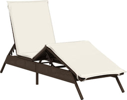 vidaXL - Ligbed - met - kussen - poly - rattan - bruin