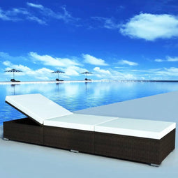 vidaXL - Ligbed - met - kussen - poly - rattan - bruin