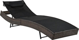 vidaXL - Ligbed - met - kussen - poly - rattan - bruin
