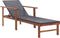 vidaXL - Ligbed - met - kussen - poly - rattan - en - massief - acaciahout - zwart
