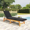vidaXL - Ligbed - met - kussen - poly - rattan - en - massief - acaciahout