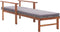 vidaXL - Ligbed - met - kussen - poly - rattan - en - massief - acaciahout - grijs