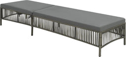 vidaXL - Ligbed - met - kussen - poly - rattan - grijs