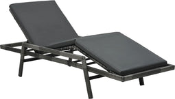 vidaXL - Ligbed - met - kussen - poly - rattan - grijs