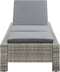 vidaXL - Ligbed - met - kussen - poly - rattan - grijs
