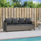 vidaXL - Ligbed - met - kussen poly - rattan - grijs