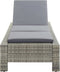 vidaXL - Ligbed - met - kussen - poly - rattan - grijs