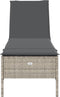 vidaXL - Ligbed - met - kussen - poly - rattan - lichtgrijs