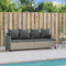 vidaXL - Ligbed - met - kussen poly - rattan - lichtgrijs