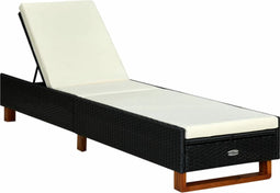 vidaXL - Ligbed - met - kussen - poly - rattan - zwart