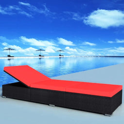 vidaXL - Ligbed - met - kussen - poly - rattan - zwart