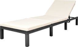 vidaXL - Ligbed - met - kussen - poly - rattan - zwart