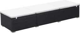 vidaXL - Ligbed - met - kussen - poly - rattan - zwart