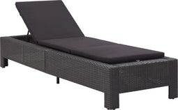 vidaXL - Ligbed - met - kussen - poly - rattan - zwart