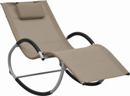 vidaXL - Ligbed - met - kussen - textileen - taupe