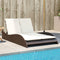 vidaXL - Ligbed - met - kussens - 114x205x73 - cm - poly - rattan - bruin
