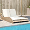 vidaXL - Ligbed - met - kussens - 114x205x73 - cm - poly - rattan - beige