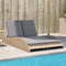 vidaXL - Ligbed - met - kussens - 114x205x73 - cm - poly - rattan - beige