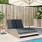 vidaXL - Ligbed - met - kussens - 114x205x73 - cm - poly - rattan - lichtgrijs