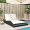vidaXL - Ligbed - met - kussens - 114x205x73 - cm - poly - rattan - zwart