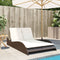 vidaXL - Ligbed - met - kussens - 114x205x73 - cm - poly - rattan - bruin
