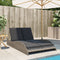 vidaXL - Ligbed - met - kussens - 114x205x73 - cm - poly - rattan - grijs