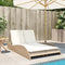 vidaXL - Ligbed - met - kussens - 114x205x73 - cm - poly - rattan - beige