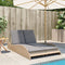 vidaXL - Ligbed - met - kussens - 114x205x73 - cm - poly - rattan - beige