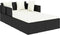 vidaXL - Ligbed - met - kussens - 182x118x63 - cm - poly - rattan - zwart