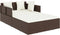 vidaXL - Ligbed - met - kussens - 182x118x63 - cm - poly - rattan - bruin