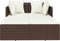 vidaXL - Ligbed - met - kussens - 182x118x63 - cm - poly - rattan - bruin