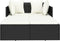 vidaXL - Ligbed - met - kussens - 182x118x63 - cm - poly - rattan - zwart
