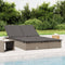 vidaXL - Ligbed - met - kussens - 2-persoons - poly - rattan - grijs